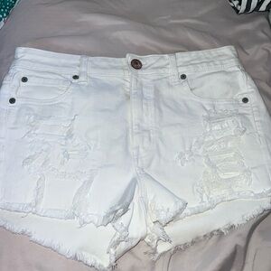 American Eagle White Jean shorts